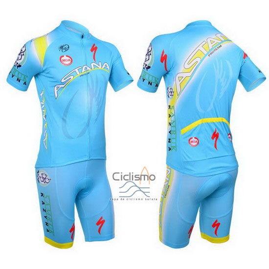 Astana Ropa Ciclismo Culotte Corto 2013 Mangas Cortas Azur